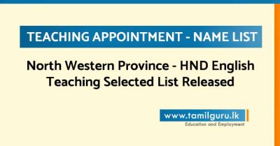 NW teaching appointment - Name List
