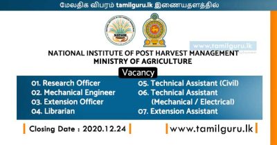 Vacancies - National Institute of Post Harvest Management