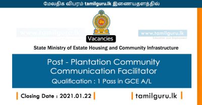 Plantation Community Communication Facilitator Vacancies