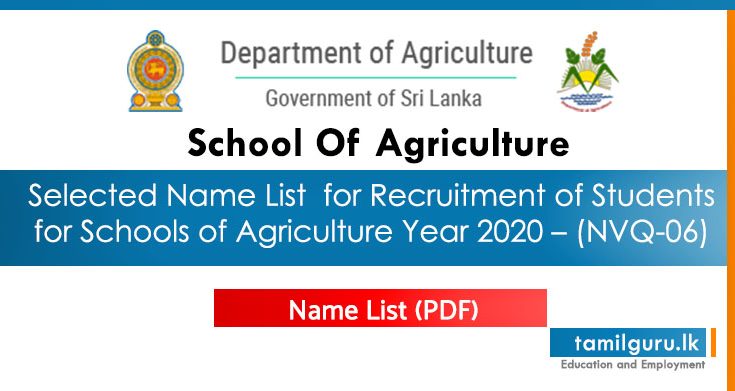 Selected Name List School Of Agriculture 2020 - NVQ 6.jpg