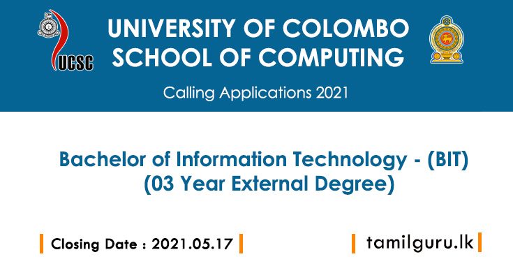 Bachelor Of Information Technology (BIT) External) Degree 2021 - Colombo University