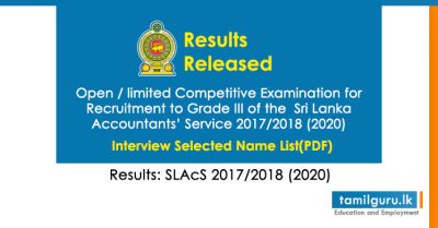Result: SLACS Open/Limited 2020 Interview Selected Name List