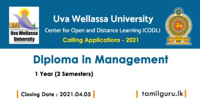 Diploma in Management 2021/2022 - Uva Wellassa University