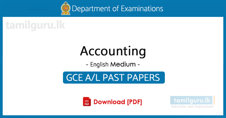 GCE AL Accounting Past Papers in English Medium
