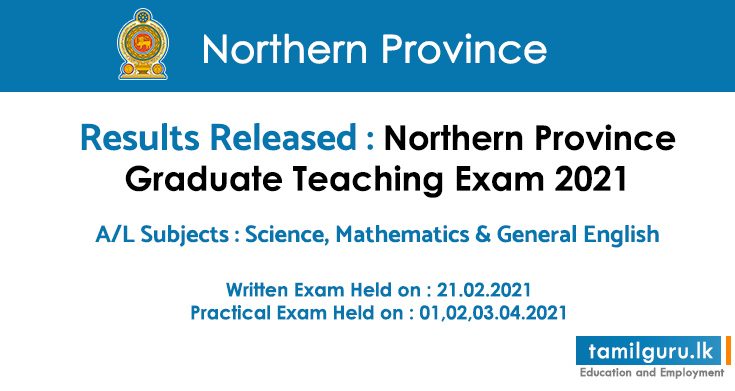 Northern Province Graduate Teaching Exam Results 2021
