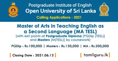 Master of Arts in Teaching English as a Second Language 2021 - Open University