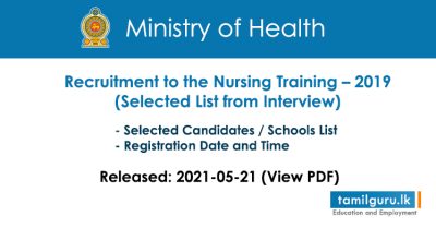 Nursing Selected List from Interview 2019 (2021)