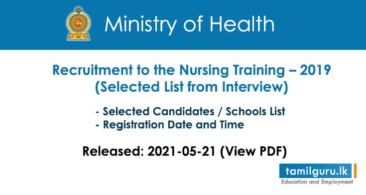 Nursing Selected List from Interview 2019 (2021)