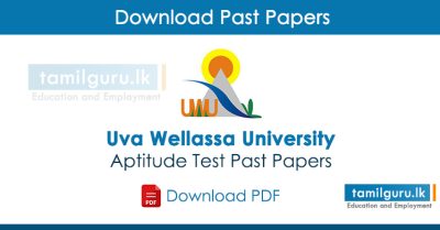 Uva Wellassa University Aptitude Test Past Papers PDF