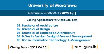 Moratuwa University Aptitude Test 2021
