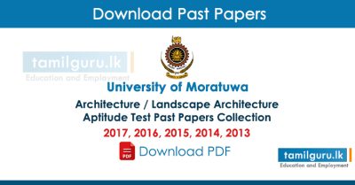 Moratuwa University Architecture Degree Aptitude Test Past Papers Collection