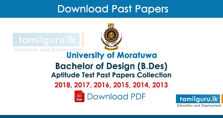Moratuwa University Design Degree Aptitude Test Past Papers Collection