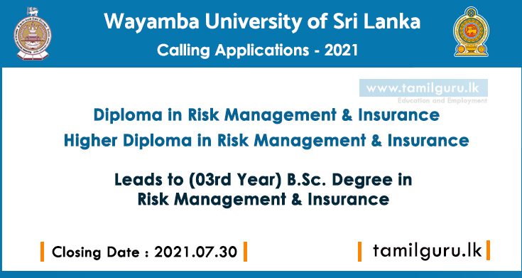 Diploma in Risk Management & Insurance 2021 - Wayamba University of Sri Lanka