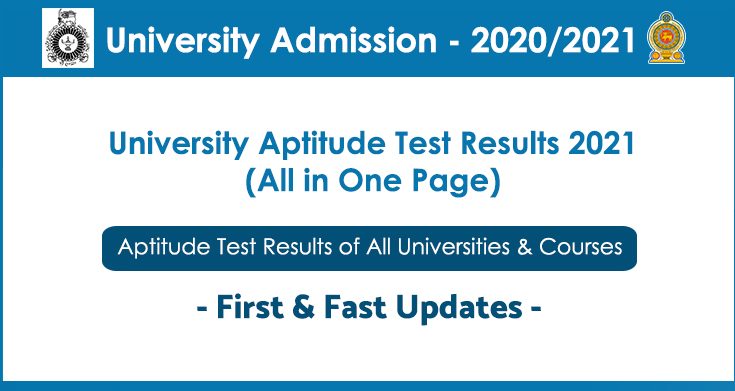 University Aptitude Test Results 2021