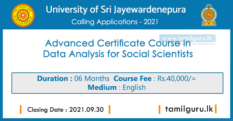 Advanced Certificate in Data Analysis for Social Scientists 2021
