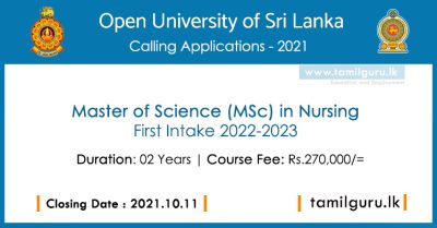 MSc in Nursing Degree 2021 - Open University of Sri Lanka