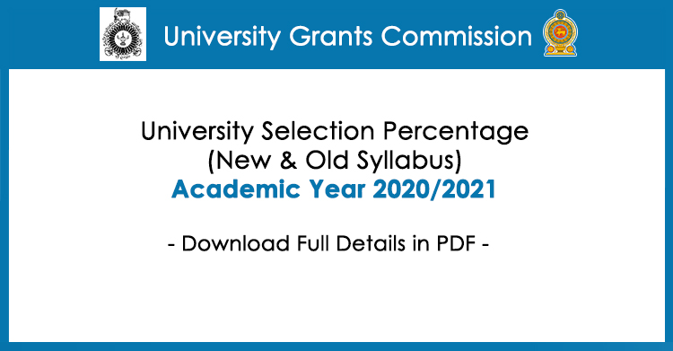 University Selection Percentage (New & Old Syllabus) 2020-2021