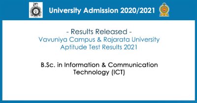 Vavuniya & Rajarata University ICT Aptitude Test Results 2021