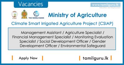 Climate Smart Irrigated Agriculture Project (CSIAP) Vacancies 2021