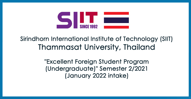 Thailand Undergraduate Scholarship for Excellent Foreign Students (EFS-U) 2021