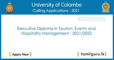 Executive Diploma in Tourism, Events and Hospitality Management 2021 2022 - University of Colombo - IHRA