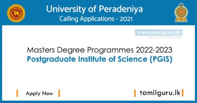 Masters Programmes 2022-2023 (PGIS) - University of Peradeniya