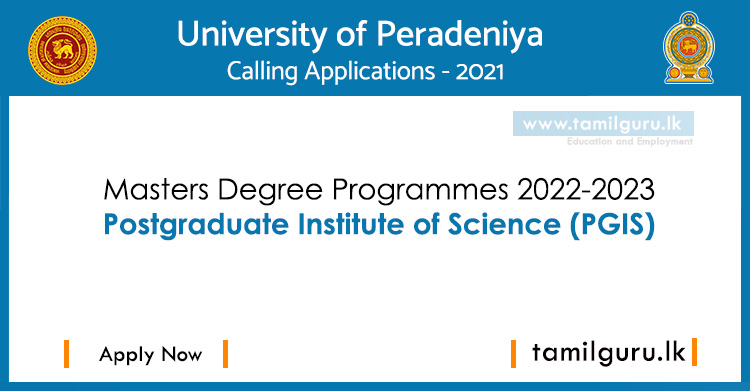Masters Degree Programmes 2022/2023 (PGIS) University of Peradeniya