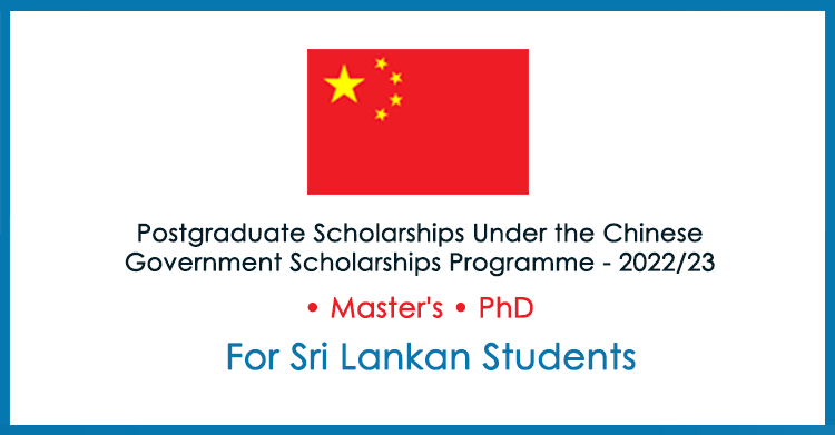 Chinese Government Postgraduate Scholarship 2022 for Sri Lankan Students