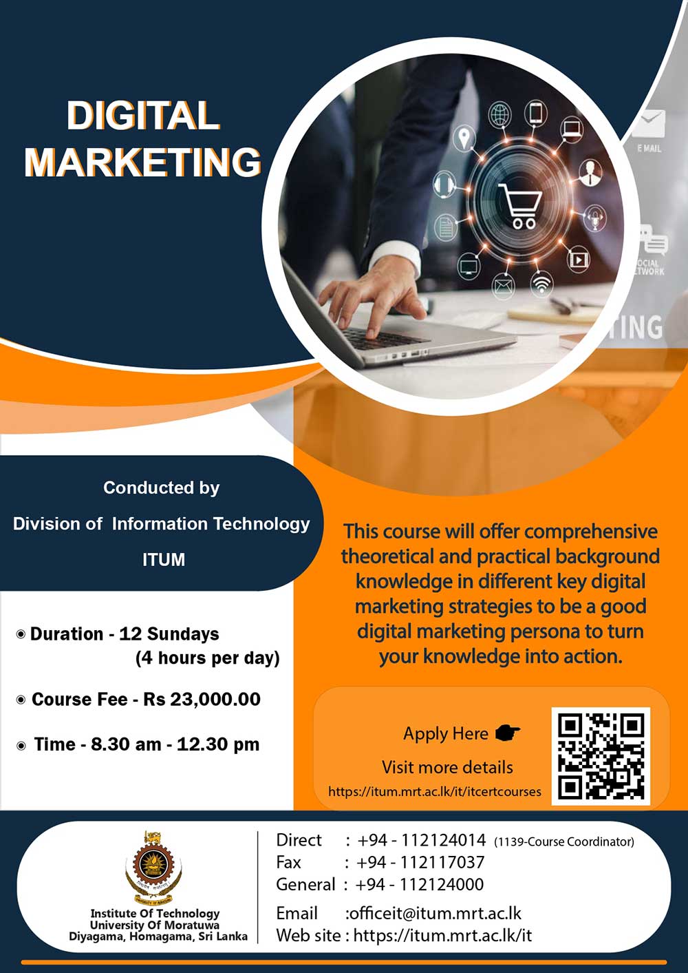 Calling Applications for Certificate Course in Digital Marketing (2022) - Institute of Technology, University of Moratuwa (ITUM)