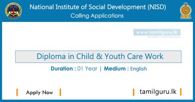 Diploma in Child and Youth Care Work Course 2022 - National Institute of Social Development (NISD)