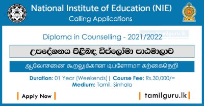 Diploma in Counselling 2022 - National Institute of Education (NIE)