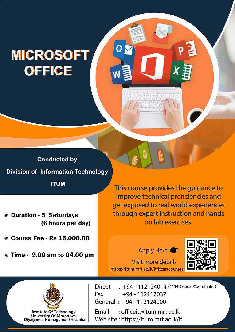 Certificate Course in MS Office (2022) - Institute of Technology, University of Moratuwa (ITUM)
