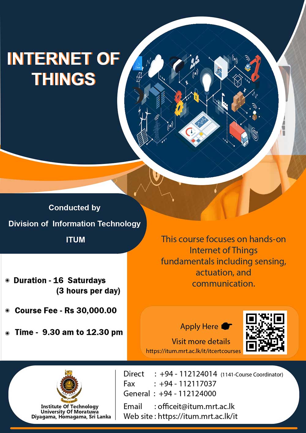 Certificate Course in Internet of Things (IoT) (2022) - Institute of Technology, University of Moratuwa (ITUM)