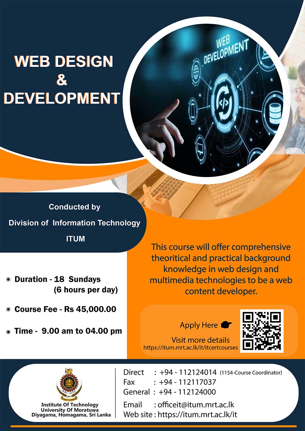 Certificate Course in Web Design and Development (2022) - Institute of Technology, University of Moratuwa (ITUM)