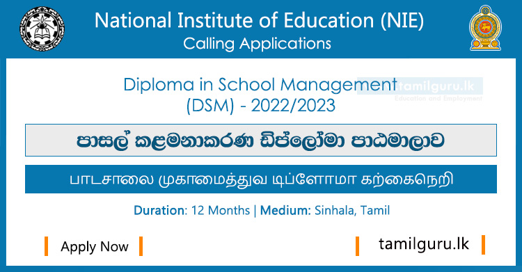 Diploma in School Management (DSM) Course 2022-2023 - National Institute of Education (NIE)