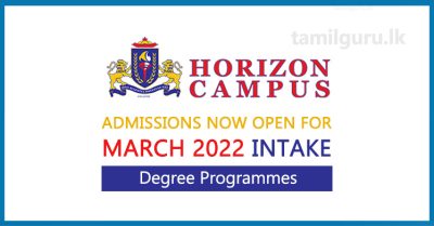 Horizon Campus - Admission for Degree Programmes (March 2022 Intake)