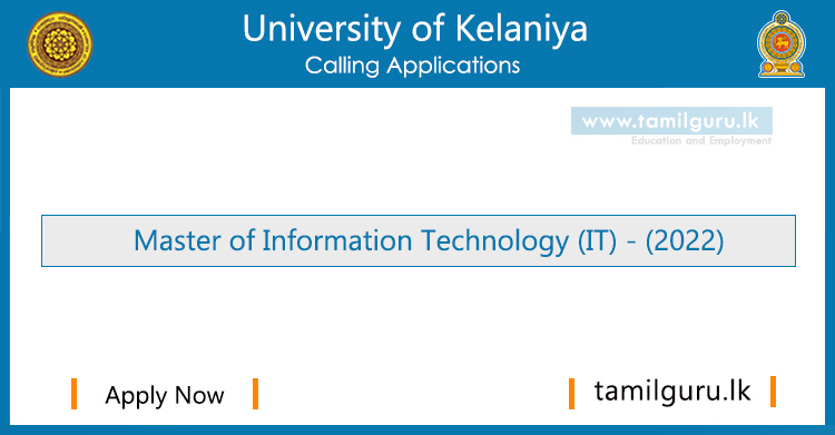 Master of Information Technology (IT) 2022 - University of Kelaniya
