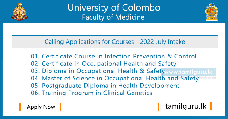 Calling Applications for Courses (2022 July Intake) - Faculty of Medicine, University of Colombo