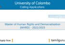 Master of Human Rights and Democratisation (MHRD) 2022_2023 - University of Colombo