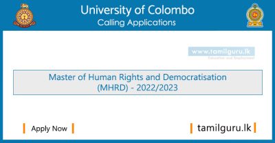 Master of Human Rights and Democratisation (MHRD) 2022_2023 - University of Colombo