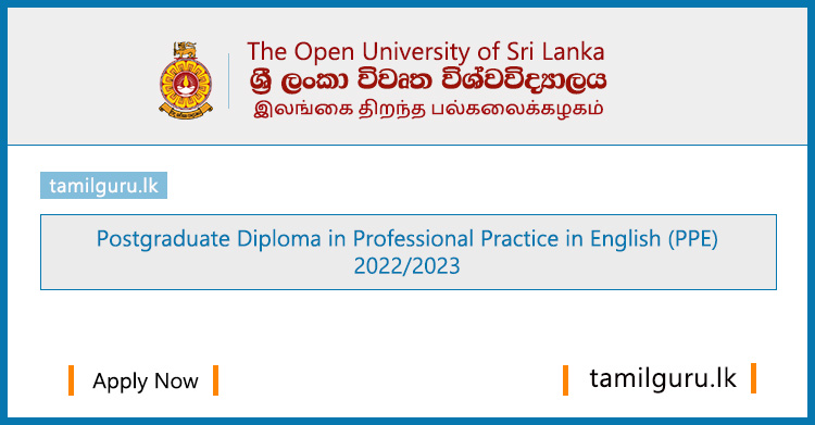 Postgraduate Diploma in Professional Practice in English 2022 - Open University of Sri Lanka (OUSL)