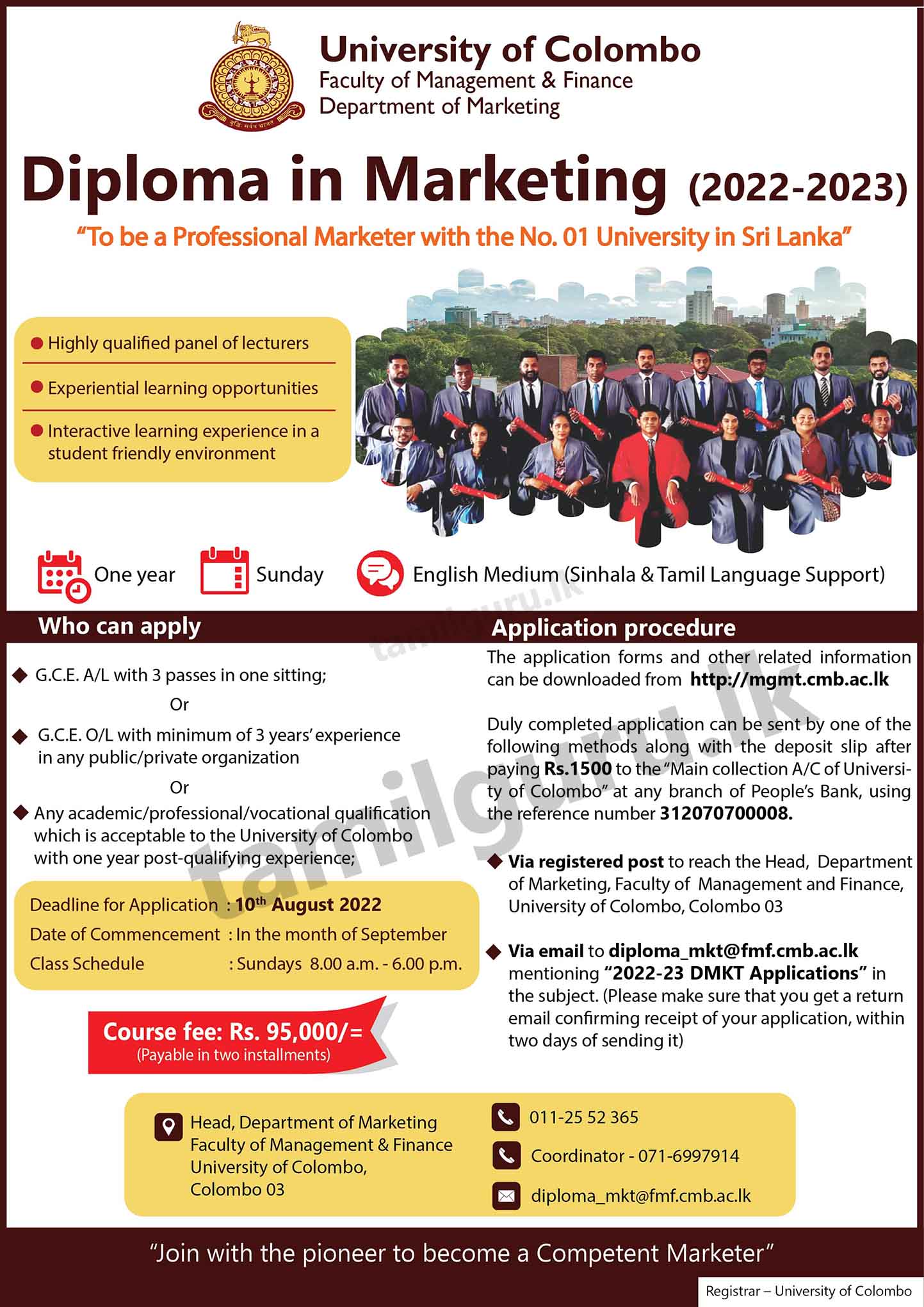 Diploma in Marketing (Course) 2022/2023 - University of Colombo