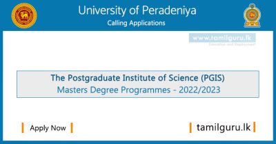 Masters Degree Programmes 2022-2023 - (PGIS) University of Peradeniya April