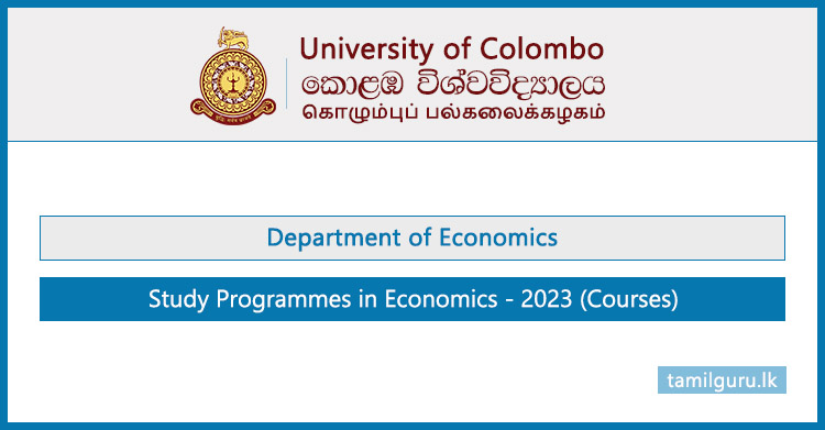 Study Programmes in Economics 2023 (Courses) - University of Colombo