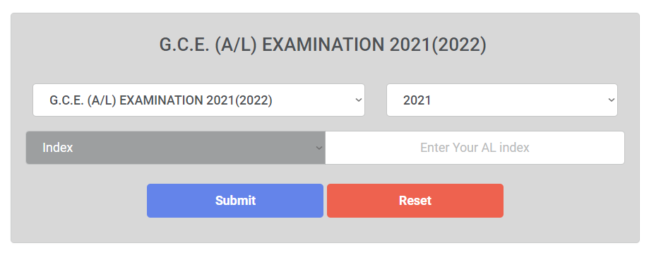 Results Released - G.C.E. A/L Examination 2021 (2022) – Department of Examinations