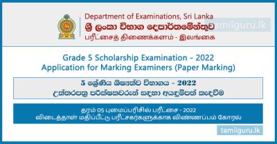 Grade 5 Scholarship Examination Paper Marking Application 2022