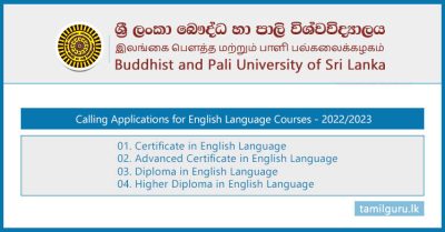 English Language Courses Application 2022 (2023) - Buddhist and Pali University (BPU)