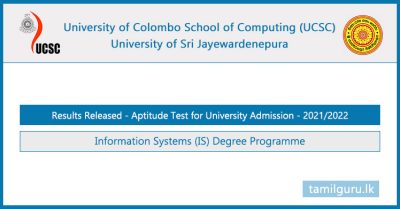 Information Systems Aptitude Test Results 2022 - UCSC & Sri Jayewardenepura University.psd