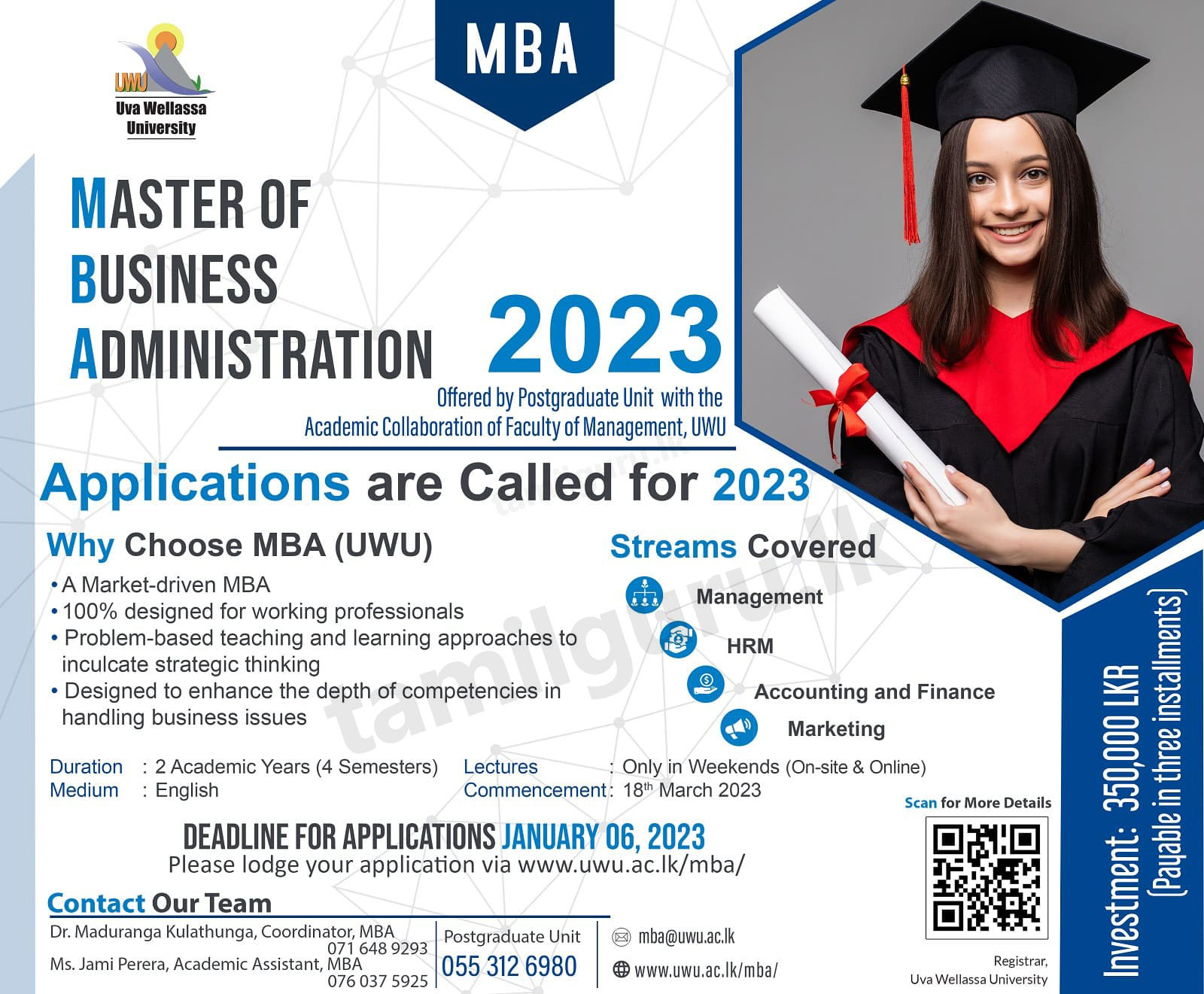 Master of Business Administration (MBA) 2022/2023 - Uva Wellassa University