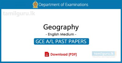 GCE AL Geography Past Papers in English Medium